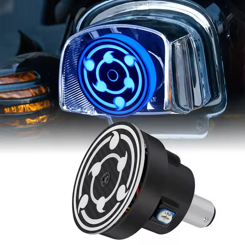 Motorcycle Brake Light Hokage Wheel Eyes Rotating Rainbow Flashing Tail Light Auxiliary Bulb Anime T