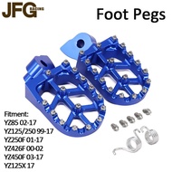 JFG Racing Blueรถจักรยานยนต์CNC Foot Pegs Footpegเท้าเหยียบRestสำหรับYZ 85 125 250 YZ250F YZ426F YZ4