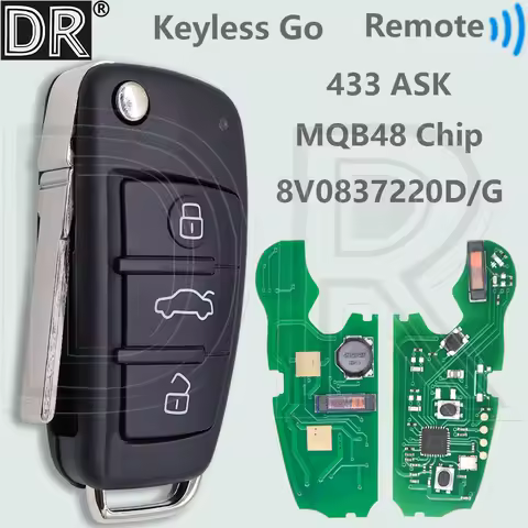 DR 8V0837220D MQB48 Chip 433MHz Keyless Go Car Remote Key 8V0837220G 8V0837220 For Audi A3 S3 2012-2
