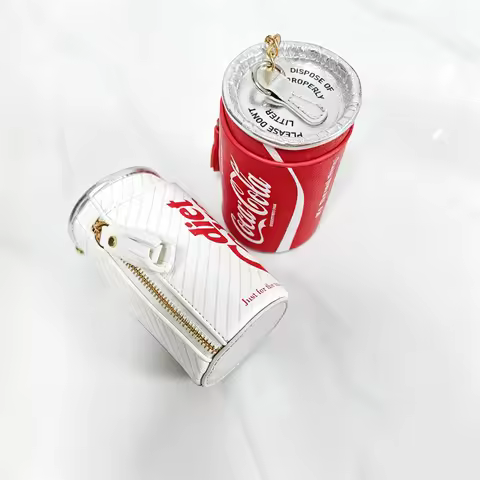 Novelty Coke Can Shape Mini Shoulder Bag Ladies Cute Diet Coke Pr int PU Crossbody Purse Portable Ke
