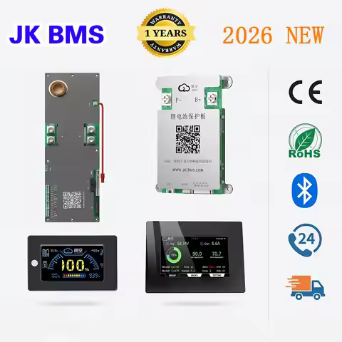 Jikong Smart BMS PB1A16S10P 8S-16S 24V 48V 100A Active Balancer Bluetooth Lifepo4/Li-ion/LTO for Sol