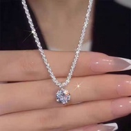 DCGAIBACZIRCON21 Luxurious Sparkling Silver Diamond Necklace Silver Necklace Diamond Necklace