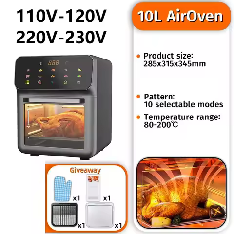 110V 220V 10L Visual Air Fryer Household Large Capacity Multifunctional Smart Microwave Oven Electri