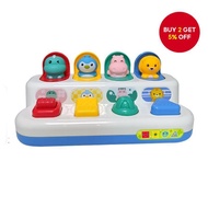 Baby Pop Up Animals Toy Montessori Toy Peekaboo Switch Button Box Sorting Color Animals Educational 