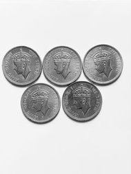香港 1951 年 喬治六世 男人頭 伍毫 硬幣