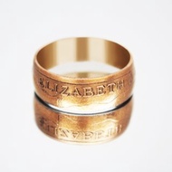 英國硬幣戒指 2 便士伊麗莎白 2 硬幣戒指男士硬幣戒指禮物