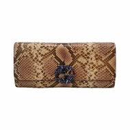 Gucci 蛇皮 仿水鑽 雙Glogo 翻蓋按扣 手拿包