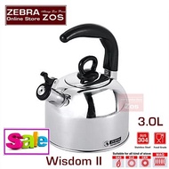 ZEBRA ONLINE STORE ZEBRA Thailand SUS304 S/Steel 3.0 Ltr Whistling Kettle Wisdom II 泰国斑马牌 3.0Ltr 钢水壶