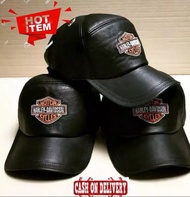 topi kulit bordir Harley Davidson 100% leather
