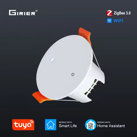 GIRIER Tuya Smart Human Presence Sensor ZigBee Motion Detector Ceiling Mounted with Light Sensor Sup
