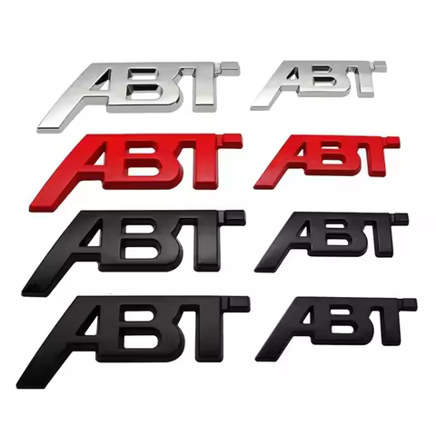 3D Metal ABT Logo Letters Car Front Grill Emblem Badge Sticker For Audi A3 A4 A5 A7 A7 Q3 Q5 Q7 TT R