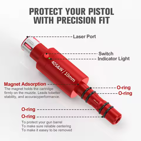 2-in-1 Laser Trainer for 40S&W/10mm/45ACP/Cal 223Rem/7.62mm - Magnetic & Ready to Use! Save Ammo, Im