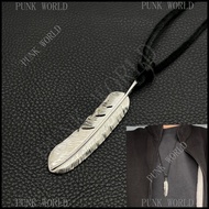 GOROS Feather Leather Rope Necklace Vintage Rock Accessories Street Hip Hop Indian Jewelry Carnival 