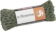S-flowme T01 Paracord 7 Cores, 0.2 in (4 mm) x 98.4 ft (30 m), Load Capacity 550 lbs (250 kg), Craft