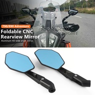 Suitable for 390 790 890 ADV Adventure R Motorcycle Aluminum Alloy Foldable Rearview Mirror Reflecto