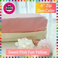 6” SINGLE- Special DUO COLOR Cadar Bujang Berzip Mattress Zip Cover Single Zip Bedsheet Sarung Tilam