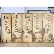 Canvas Set of Calligraphy Paintings for Humanity and Faith Hanging in the living room, worship room,