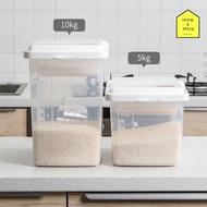 Rice Bucket Side Storage Box 10 Liter With Built-In Measuring Cup With Wheels Good To Prevent Moths 