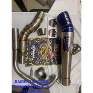 daeng sai4 pipe ✣AUN THAILAND OPEN PIPE TUBE TYPE HIGH QUALITY 51mm for RAIDER 150 CARB ALL BREED❤️