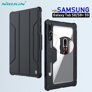 Nillkin Shockproof Smart Tablet Case for Samsung Galaxy Tab S8 S7 Plus with Pencil Holder Flip Stand