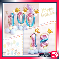 GRATIS ONGKIR - 6353 Balon Ulang Tahun Motif Nomor / Dekorasi Pesta Balon Standing / Balon Set Nomor