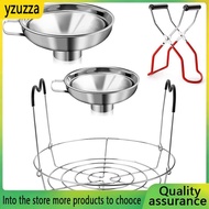 【yzuzza】4 Pieces Canning Kit, 1PC Canning Rack+ 1PC Canning Jar Lifter Tong+ 2PC Canning Funnels, Ca