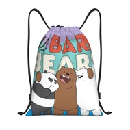 We Bare Bears Backpack Drawstring Gym Bag Travel Sport Outdoor Bag Lightweight13349
