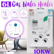 Multifuncitonal 10KW 6L Gas Tankless Water Heater Wall Mounted Hot Water Heater Thermostat Fast Heating Hot Shower