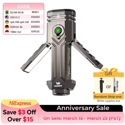 Wurkkos HD02 Flashlight 21700 Rechargeable Battery Portable Outdoor Sports Fishing Hunting Hiking Sp