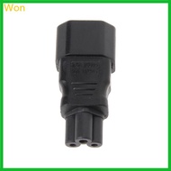 Won IEC 320 C14 3-Pin Male To C5 3-Pin Female Power Plug Converter Adapter