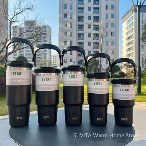 Tyeso Tumbler Coffee Cup Stainless Steel Vacuum Thermal Insulated Mug Large Capacity Double Drink Ca