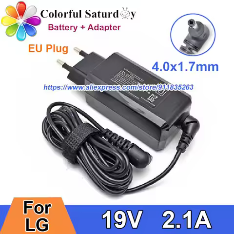 EU 19V 2.1A 40W Power Adapter Charger For LG GRAM 14Z980 15ZD950 13ZD940 15Z980 14Z950 15U340 15Z975