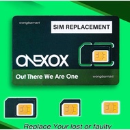 ONEXOX / XOX SIM CARD ( SIM REPLACEMENT / SIM GANTIAN / SIM ROSAK / SIM HILANG / UPGRADE NANO SIM / 