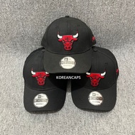 NBA Chicago Bulls Black Red Logo Embroidery Baseball Cap Adjustable