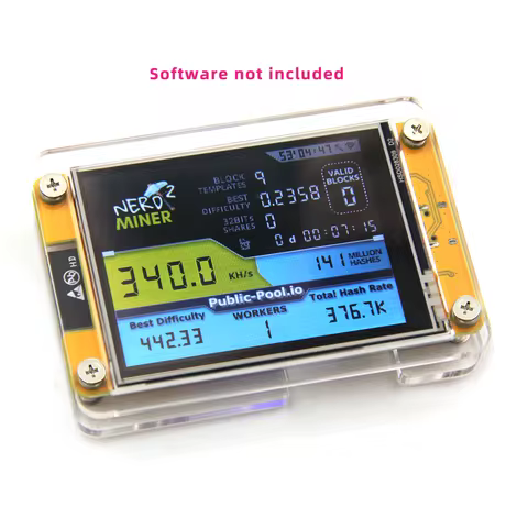 ESP32 Smart Display Case NerdMiner V2 Hashrate Lucky Miner Crypto Solo Lottery Bitcoin (No Screen In