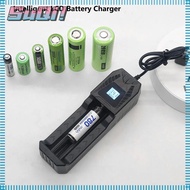 SUQI Lithium Battery Charger, 1 / 2 Slots Fast Charging 18650 Battery Charger, Portable Universal USB Intelligent LCD Battery Charging Base