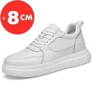 Men Sneakers Elevator Shoes Heightening Height Increase Insole 7-8CM High Heels Shoes Genuine Leathe