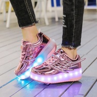 Wing Single-Wheel LED Shoes Kids Luminous Shoes Youth Pulley Sports Shoes Sneakers For Women Roller 