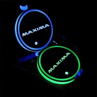 Multicolor LED Car Coaster Decoration For Nissan Maxima Auto Water Cup Mat Light Inteior Ambient Lig