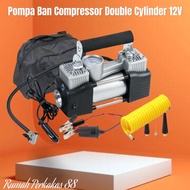PROMO- COMPRESSOR 2 CYLINDER POMPA ANGIN BAN ELEKTRIK MOBIL MOTOR BUS