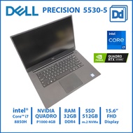 DELL PRECISION 5530 intel i7-8850H NVIDIA Quadro P1000 4GB RAM16GB NVMe 512GB USED Workstation - 5 โน๊ตบุ๊ค ทำงาน โมเดล 3D