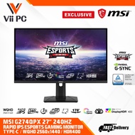 MSI G274QPX, 27" 2K Gaming Monitor, 2560 x 1440 (QHD), Rapid IPS, 1ms, 240Hz, G-Sync Compatible, HDR