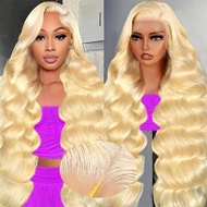 QNQZ 613 Lace Front Wig Rambut Manusia 32 Inci Blonde Wig Rambut Manusia 613 HD Lace Frontal Wig 9x6