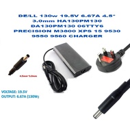 DE/LL 130w 19.5V 6.67A 4.5*3.0mm HA130PM130 DA130PM130 06TTY6 PRECISION M3800 XPS 15 9530 9550 9560 