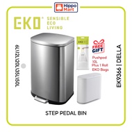 EKO Dustbin | Della | EK9366 | Dustbin | Trash Bin | Waste Bin | Stainless Steel | Step Pedal Bin
