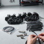 100PCS Nylon Self-Locking Universal Cable Tie Buckle Heavy Duty Multi-Purpose Zip Ties Holder with P