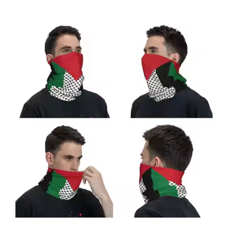 Palestine Flag Scarf25x 50cm Palestinian Keffiyeh Bandanas Neck Gaiter Seamless Arabia Scarves Pales
