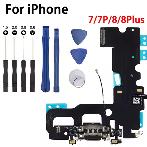 Charging Port USB Dock Connector Flex Cable Assembly Replacement With Screwdriver Repair Tool Kit Fo