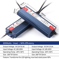 Power Supply DC12V 24V 600W Lighting Transformers Led Driver For Led Strip
