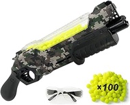 Blaster Gun with Protective Goggles and 50 Rounds for Boys and Girls Compatible with Nerf Hyper Rounds Darts, Easy Reload, Holds Up to 60 Rounds (Camo)